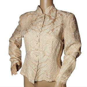 Carlisle 100% silk blazer. Floral,  stripe, textured.